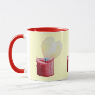 Herzförmige Flammenkerze Tasse