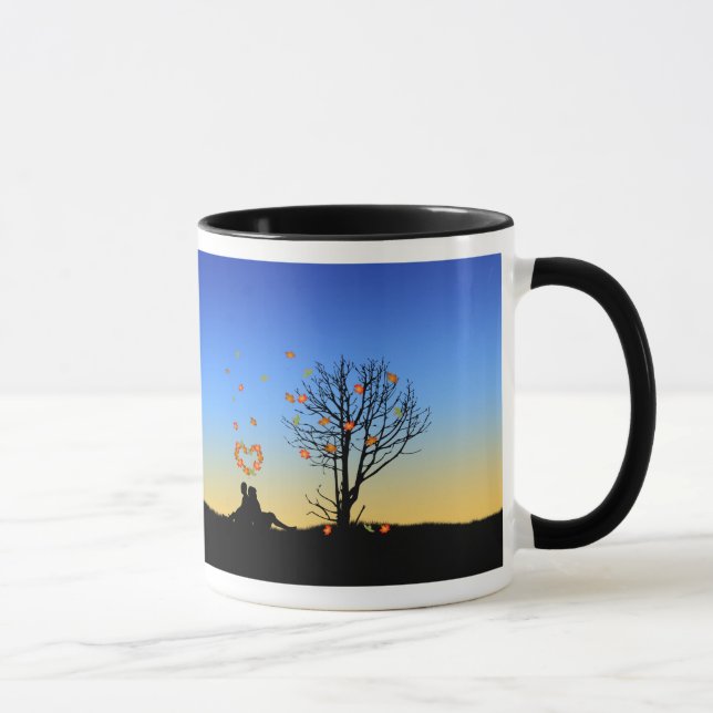 Herzförmige Herbstleaven Tasse (Rechts)