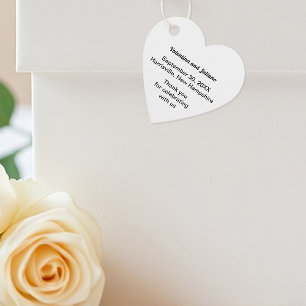 Herzförmige Hochzeitsgunst-Tags in Schwarz und Wei Geschenkanhänger
