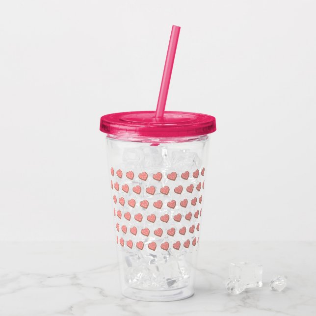 Herzförmige Kekse Acryltrinkbecher (Rückseite Ice)