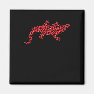 Herzförmige Liebe Alligator Valentinstag Magnet