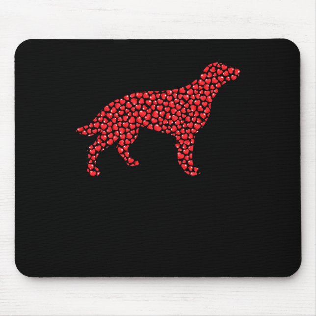 Herzförmige Liebe Irischer Setter Hund Valentinsta Mousepad (Vorne)