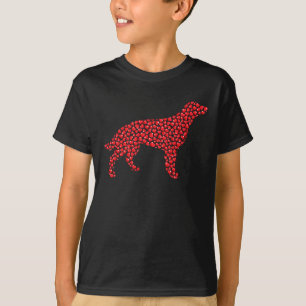 Herzförmige Liebe Irischer Setter Hund Valentinsta T-Shirt