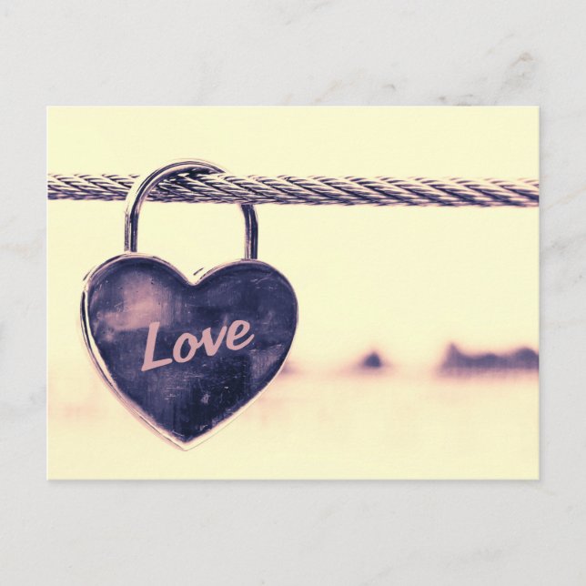 Herzförmige Liebe Postkarte (Vorderseite)