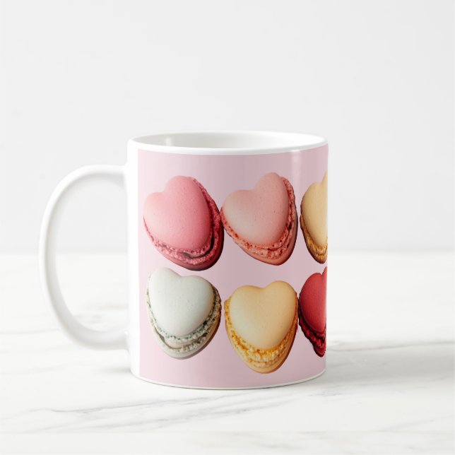 Herzförmige Macarons Herz-Kaffee-Tasse Kaffeetasse (Links)