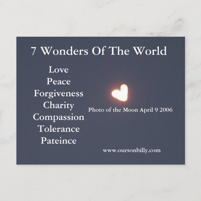 Herzförmige Mond-Postkarte Postkarte (Vorderseite)