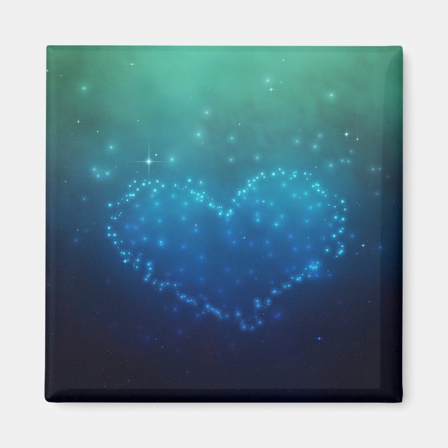 Herzförmige Nachtstars Magnet (Vorne)