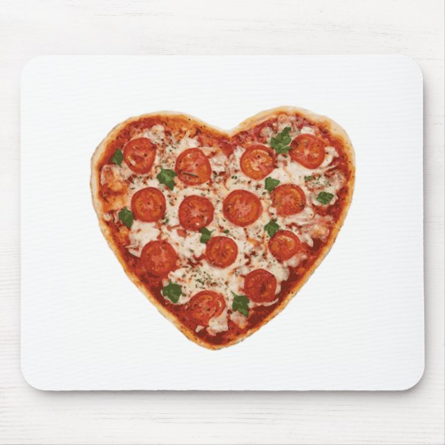 herzförmige Pizza Mousepad (Vorne)