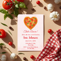 Herzförmige Pizza-Party-Baby-Shower-Einladung