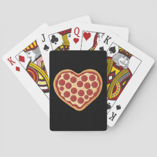 Herzförmige Pizza Süß Valentinstag Spielkarten