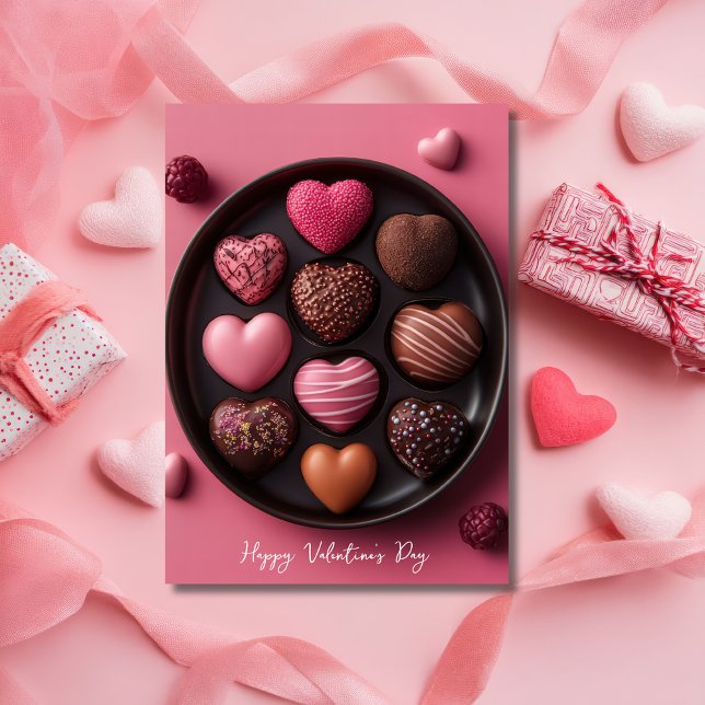 Herzförmige Pralinen Valentins Gruß Karte (Von Creator hochgeladen)