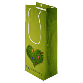 Herzförmige Rasen-Blume Schmetterling Geschenktüte Für Weinflaschen
