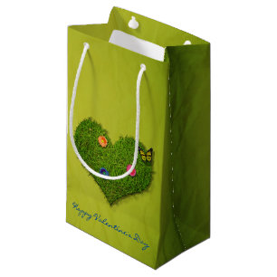 Herzförmige Rasen-Blume Schmetterling Kleine Geschenktüte