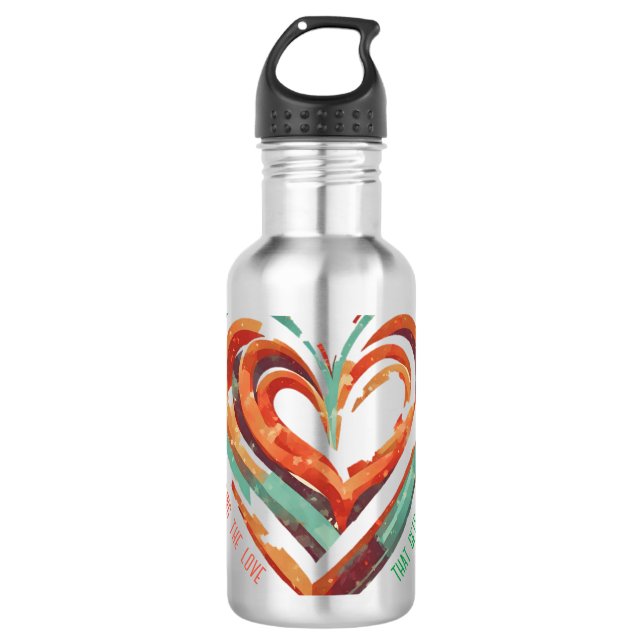 Herzförmige Retro Edelstahlflasche (Vorderseite)