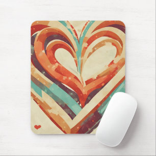 Herzförmige Retro Mousepad