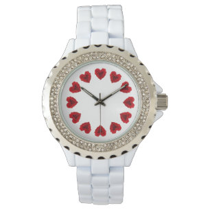 Herzförmige Rote Rose Armbanduhr