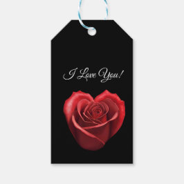 Herzförmige Rote Rose- Geschenkanhänger