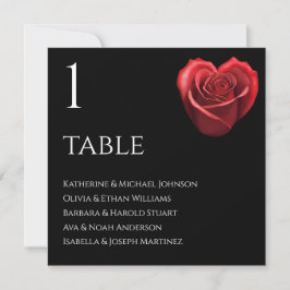 Herzförmige Rote Rose-Hochzeitssattelkarte- Einladung