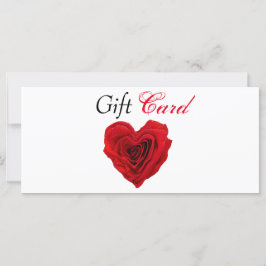 Herzförmige Rote Rose Valentins Geschenkkarte