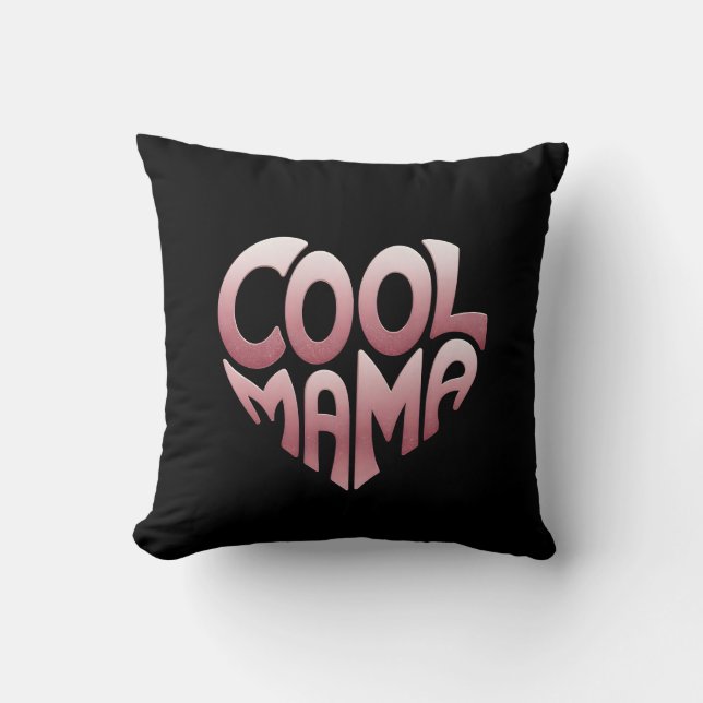 Herzförmige Typografie: COOLES MAMA Kissen (Vorderseite)
