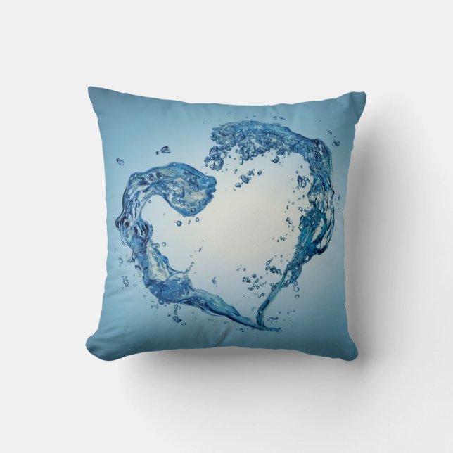 Herzförmige Wasserablagerungen Kissen (Vorderseite)
