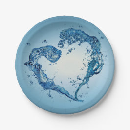 Herzförmige Wasserablagerungen Pappteller