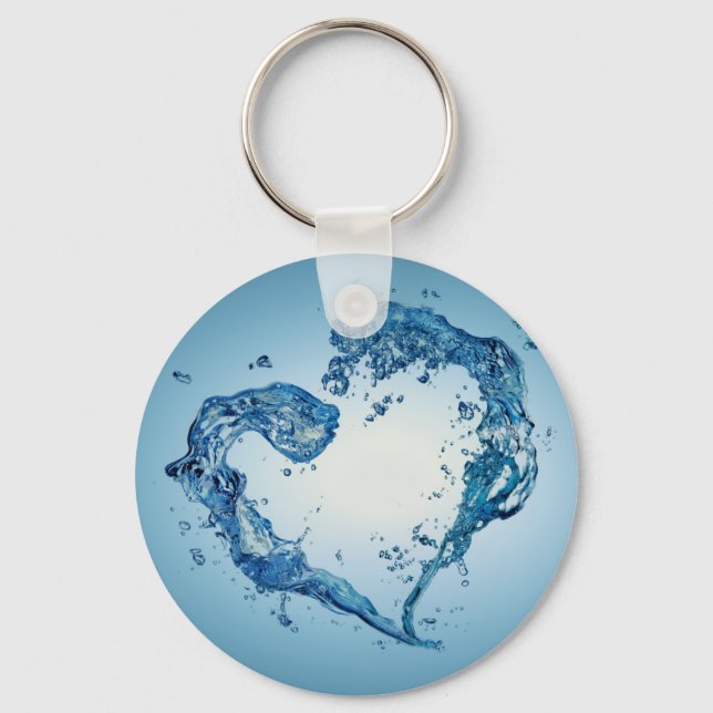 Herzförmige Wasserablagerungen Schlüsselanhänger (Vorderseite)