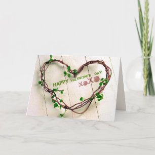 Herzförmige Zweige Valentinstag Feiertagskarte