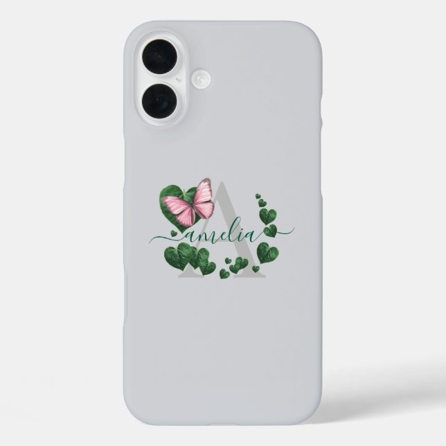 Herzförmiger Blätterstrauß iPhone 16 Plus Hülle (Rückseite)