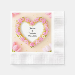 Herzförmiger Blumenrahmen Serviette
