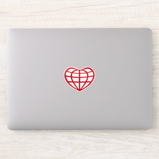 Herzförmiger Erdball Liebe Aufkleber (Computer)