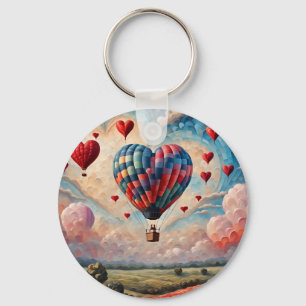 Herzförmiger Heißluftballon Schlüsselanhänger