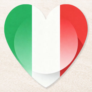 Herzförmiger italienischer Flaggen-Untersetzer Untersetzer