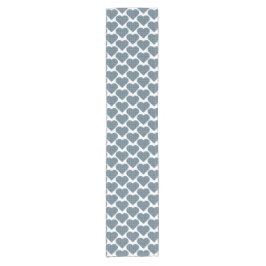 Herzförmiger Karierter Blau-Grauer Tischläufer