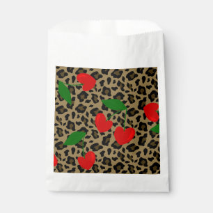 herzförmiger Kirsch-Leoparden-Rockabilly Geschenktütchen