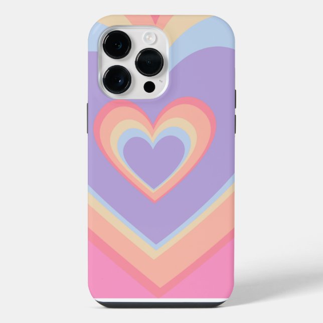 herzförmiger Regenbogen  iPhone 14 Pro Max Hülle (Rückseite)
