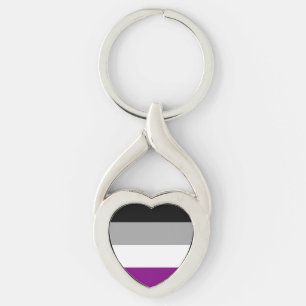 Herzförmiger Schlüsselanhänger der asexuellen Flag