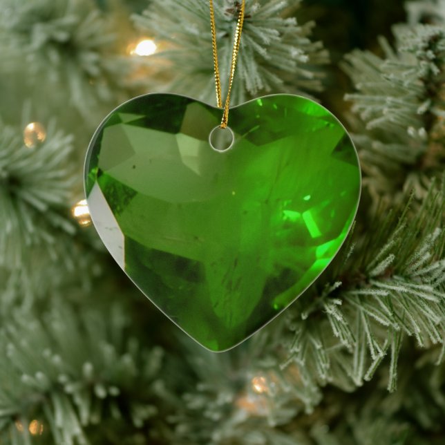 Herzförmiger Smaragd Keramik Ornament (Baum)