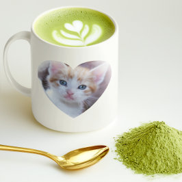 Herzförmiges Foto Kaffeetasse