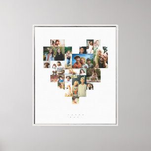 Herzförmiges Foto-Mosaik mit zwanzig Bildern Leinwanddruck