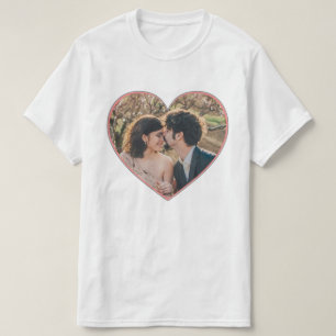 Herzförmiges Foto zum Valentinstag oder zur Hochze T-Shirt