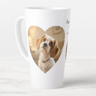 Herzförmiges Hundedesign – „Glück auf vier Pfoten“ Milchtasse