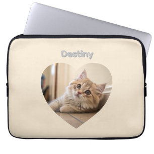 Herzförmiges Katzen-Design Laptopschutzhülle