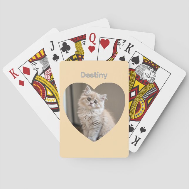 Herzförmiges Katzen-Design Spielkarten (Rückseite)