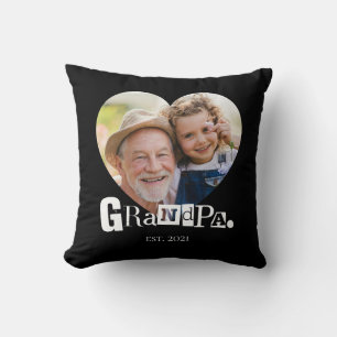Herzförmiges Opa Etabliert Opa Foto-Geschenk Kissen