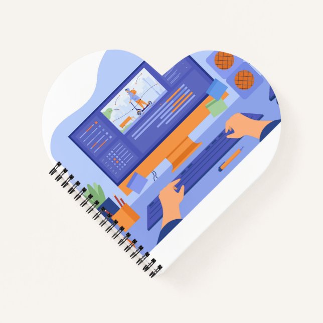 Herzförmiges Spiralnotizblock Notizbuch (Vorderseite)