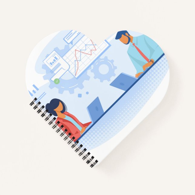 Herzförmiges Spiralnotizblock Notizbuch (Vorderseite)