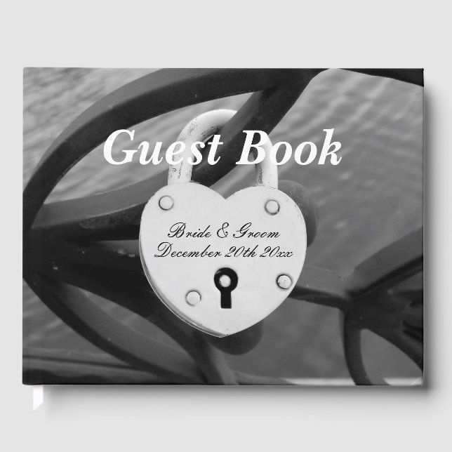 Herzförmiges Vorhängeschild Hochzeitstorbuch Gästebuch (Vorderseite)