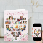 Herzfoto Collage Pink Peony Geburtstag Karte<br><div class="desc">Herzlichen Glückwunsch zum Geburtstag einer ganz besonderen Dame mit einer Liebe Herz-Foto-Collage-Karte, die mit hübschen rosafarbenen Blume dekoriert ist. Die Fotovorlage ist für Sie Set, um Ihre Bilder hinzuzufügen, und arbeitet in Reihen von oben bis unten. Die Foto-Collage enthält 29 Fotos, die in einer Mischung aus Portrait, Landschaft und Quadrat/Instragram-Formaten...</div>