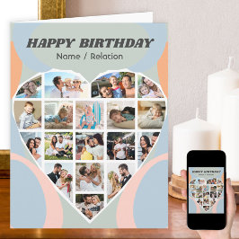 HerzfotoCollage Personalisiert Retro Geburtstag Karte